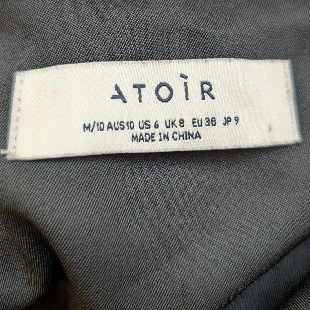 Atoir Faux Leather Skirt Black Double Zipper Ruched US Size 6